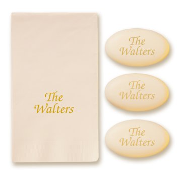 Family Personalized Soap Set of 3 Plus Guest Towels - Engraved