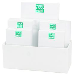 Your Logo 7-Tablet Set - White with Linen holder