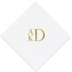 Stacked Monogram Luxury AirLaid Napkin - Foil-Pressed