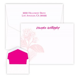 Pink Botanical Card - Raised Ink