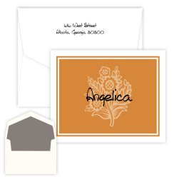 Orange Daisy Delicate Folding Note - Digital Print