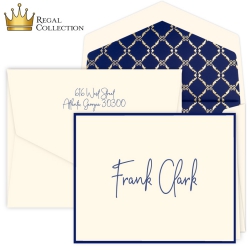 Regal Collection - Navy Silhouette Note - Raised Ink