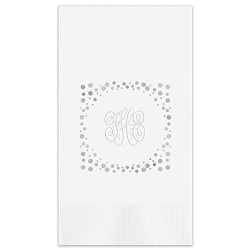 Camden Foil-Frame Monogram Guest Towel - Embossed