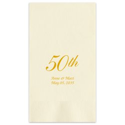 50th Wedding Anniversary Guest Towel - Foil-Pressed