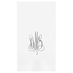 Roberta Monogram Guest Towel - Foil-Pressed