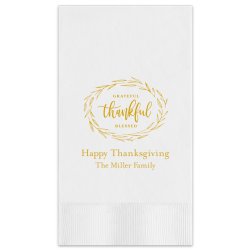 Thankful Thanksgiving Guest Towel - Printed