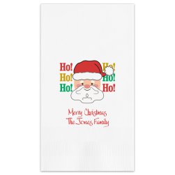 Ho Ho Ho Santa Claus Guest Towel - Printed