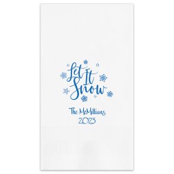 Let It Snow Guest Towel - Printed