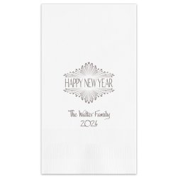Happy New Year Stars Guest Towel - Printed