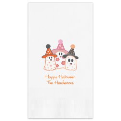 Happy Halloween Ghosts Guest Towel - Printed