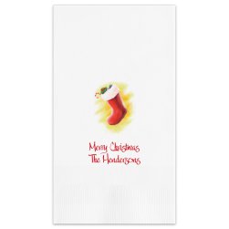 Christmas Stocking Guest Towel - Printed