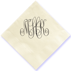 Pearl String Monogram Napkin - Foil-Pressed
