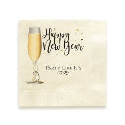 Toast To The New Year Napkin - Printed