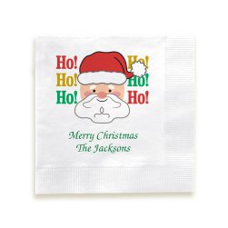 Ho Ho Ho Santa Claus Napkin - Printed