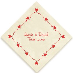 Valentine Hearts Napkin - Printed