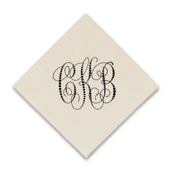 Pearl String Monogram Coaster Napkin - Raised Ink