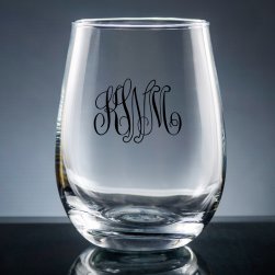 Altamira Printed Monogram Stemless Wine Glass