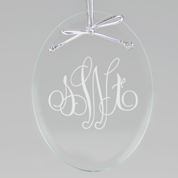 Elise Monogram Keepsake Ornament - Oval