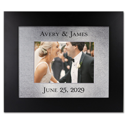 Personalized Mat with Solid Wood Picture Frame