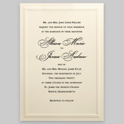 Almond Wedding Invitation Card - Raised Ink