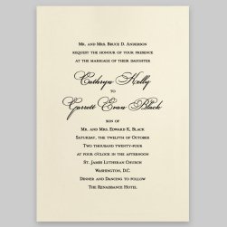 Canvas Wedding Invitation Card - Raised Ink
