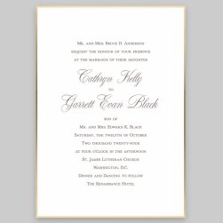 Gold Silhouette Wedding Invitation Card - Raised Ink