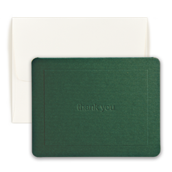 Green Thank You Note - Double Thick