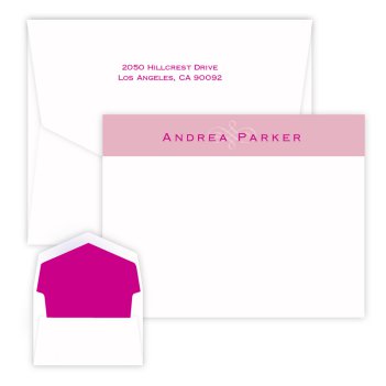 Pink Scroll Delicate Card - Raised Ink