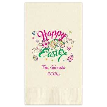 Happy Easter Guest Towel - Printed