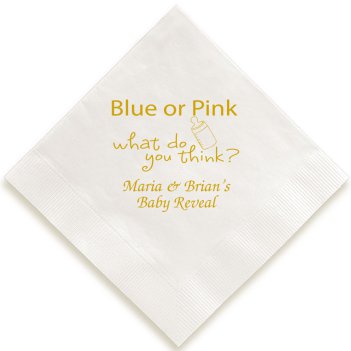 Blue or Pink Baby Shower Napkin