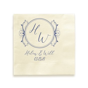 Paris Bloom Wedding Napkin - Printed