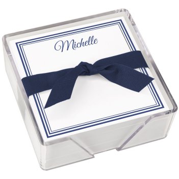 Colonial Memo Square - White with holder