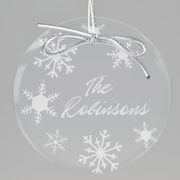 White Christmas Keepsake Ornament - Circle