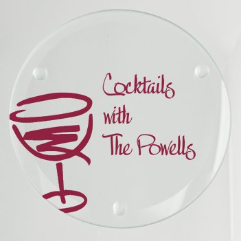 Wine Glass Coaster - Printed Raised Ink