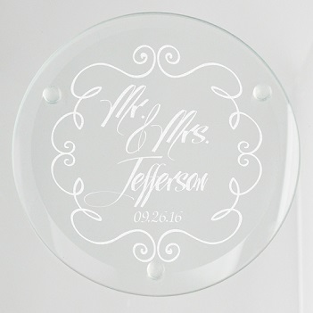 Mr. and Mrs. Glass Coaster